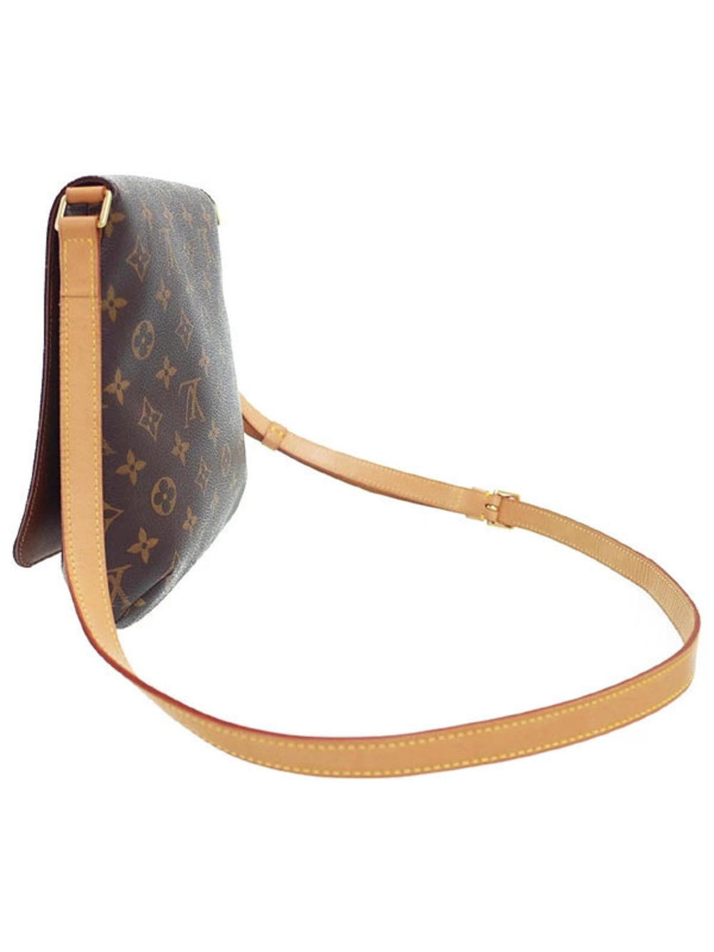 Louis Vuitton Salsa Musette Long Monogram Bag Shoulder Brown